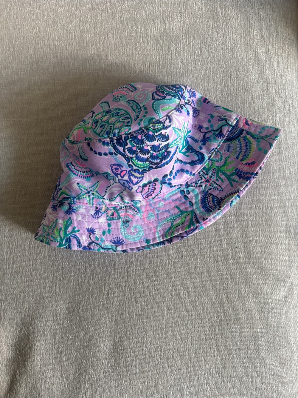 Lily Pulitzer Purple Floral Bucket Sun Hat